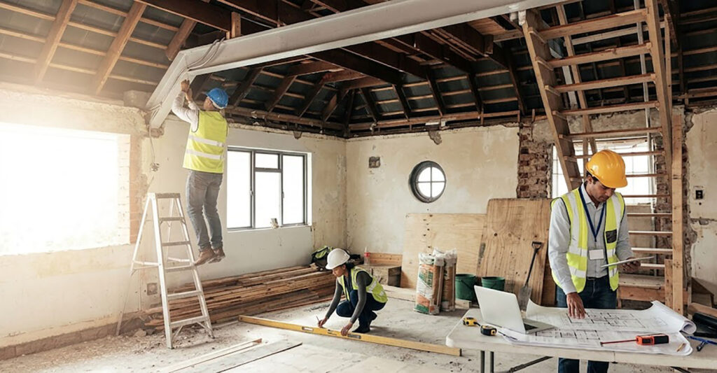 Ambiente di lavoro rinnovato con interventi di edilizia leggera